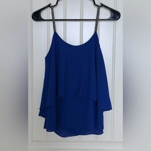 Elegant Blue Sleeveless Top